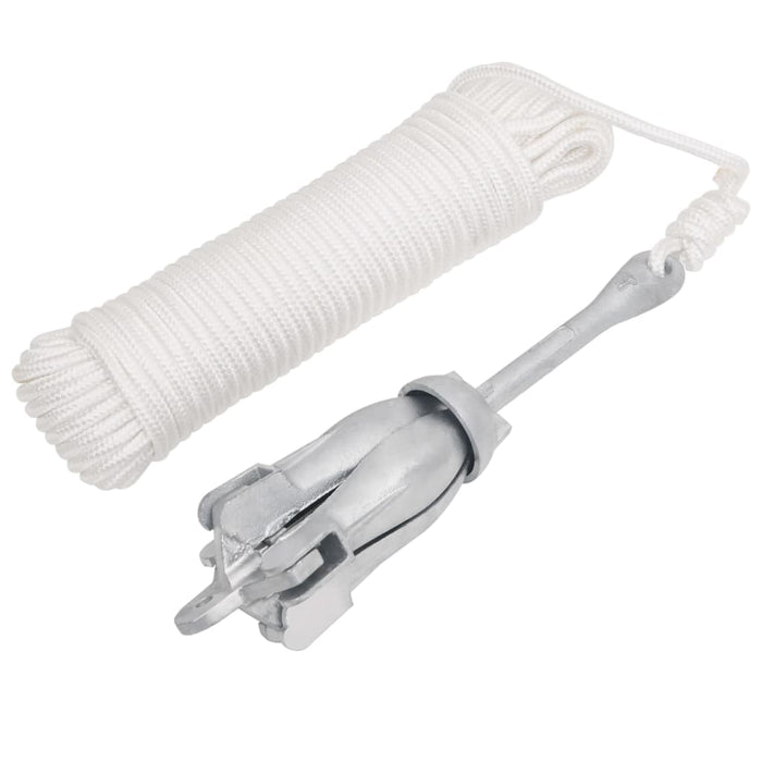 Ancoră pliabilă cu funie, argintiu, 3,2 kg, fier maleabil - WALTI WALTI