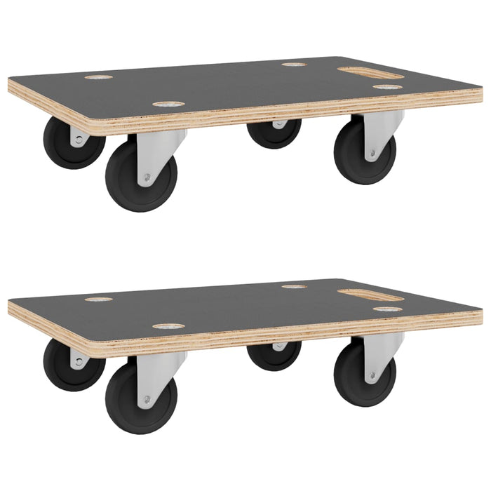 Cărucioare transport 2 buc dreptunghiulare 60x40x11,5 cm 250 kg - WALTI WALTI