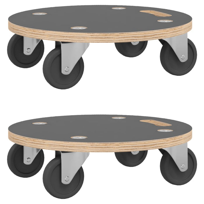 Cărucioare de transport, 2 buc., rotunde, Ø38x11,5 cm, 250 kg WALTI