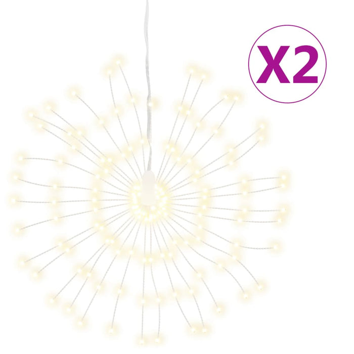 Lumini stelare de Crăciun 140 LED-uri, 2 buc., alb cald, 17 cm - WALTI WALTI