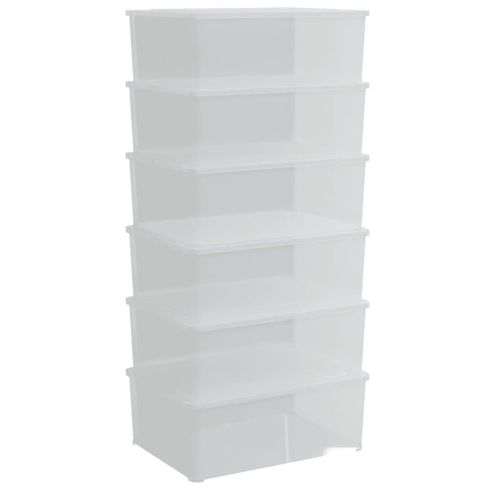 Cutii de depozitare din plastic, 6 buc., 10 L, stivuibile - WALTI WALTI