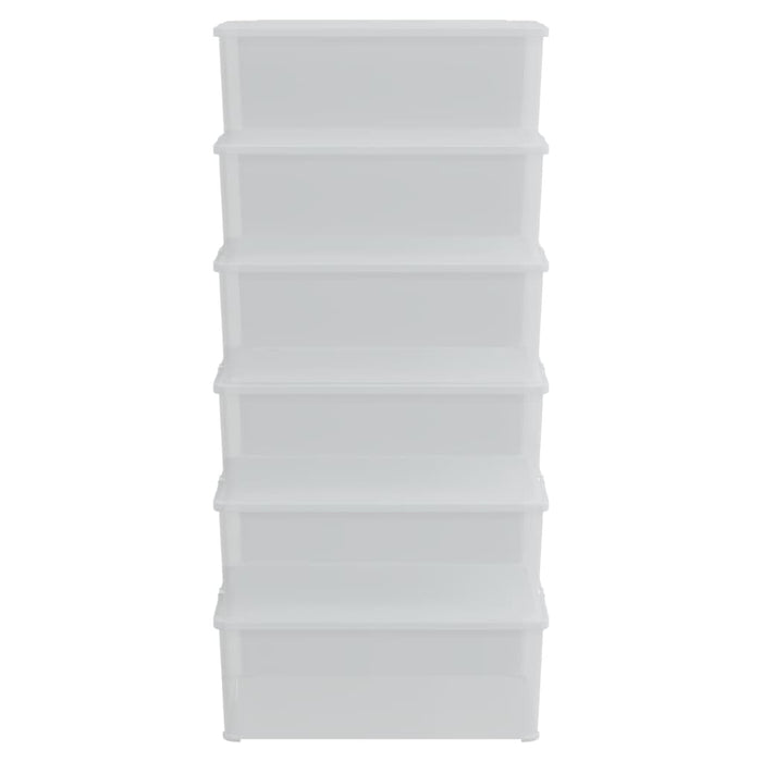 Cutii de depozitare din plastic, 6 buc., 10 L, stivuibile - WALTI WALTI