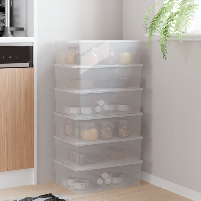 Cutii de depozitare din plastic, 6 buc., 10 L, stivuibile - WALTI WALTI