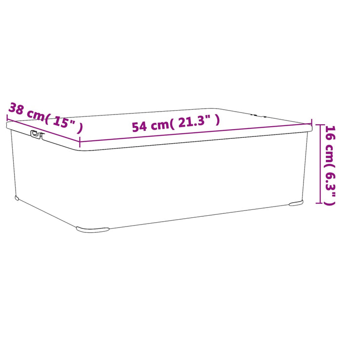 Cutii de depozitare din plastic, 6 buc., 25 L, stivuibile - WALTI WALTI