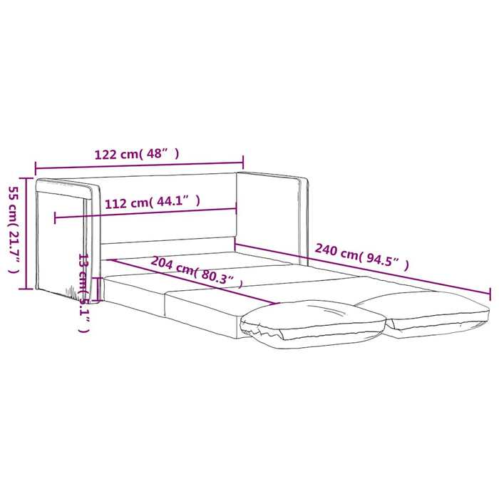 Canapea extensibilă de podea 2 în 1, roșu vin, 122x204x55 cm - WALTI WALTI