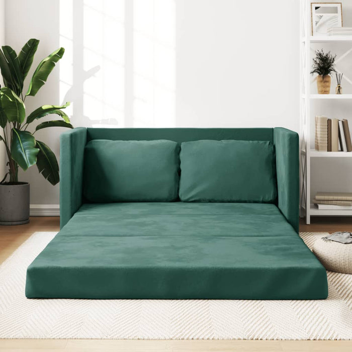 Canapea extensibilă de podea 2 în 1, verde închis, 122x204x55cm WALTI