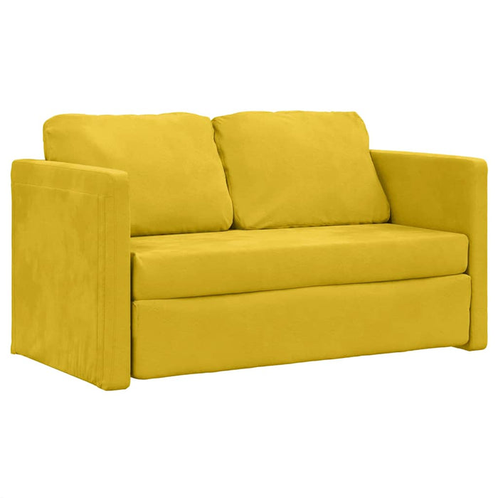 Canapea extensibilă 2 în 1 galben închis 122x204x55 cm catifea - WALTI WALTI