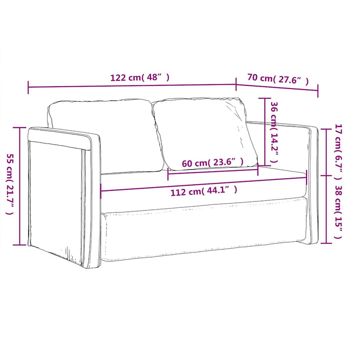 Canapea extensibilă 2 în 1 galben închis 122x204x55 cm catifea - WALTI WALTI