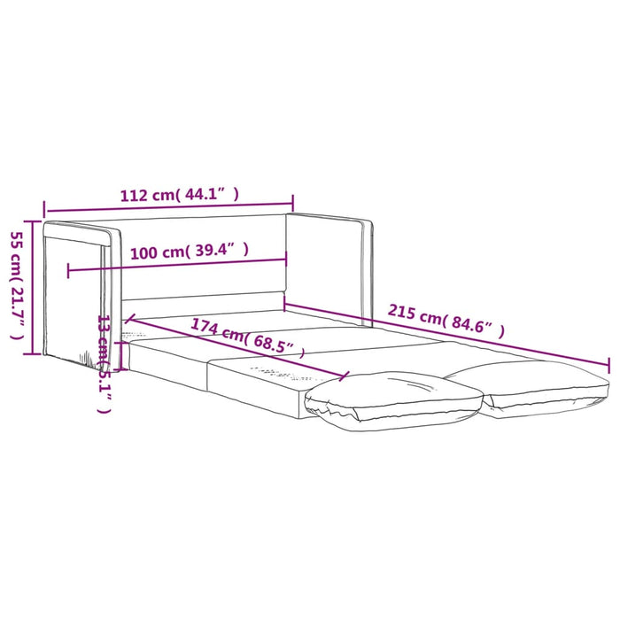 Canapea extensibilă 2 în 1, verde închis, 112x174x55 cm, textil - WALTI WALTI