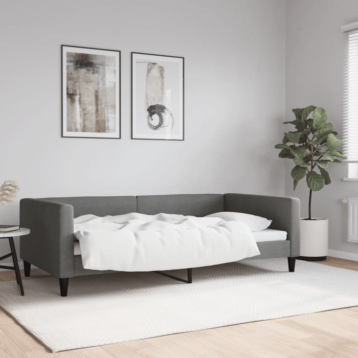 Cadru de pat, gri închis, 100x190 cm, material textil WALTI