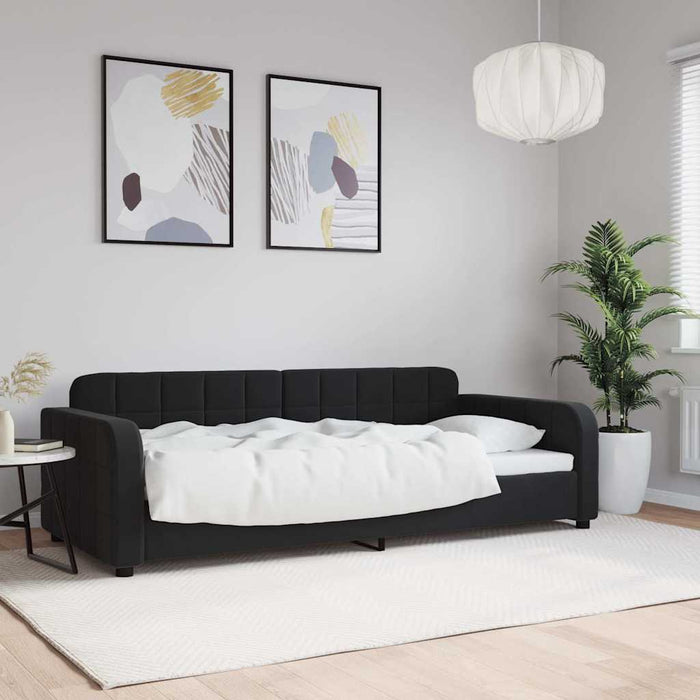 Pat de zi, negru, 90x200 cm, catifea - WALTI WALTI