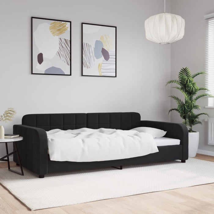 Pat de zi, negru, 100x200 cm, catifea - WALTI WALTI