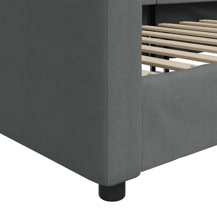 Pat de zi, gri închis, 90x200 cm, material textil - WALTI WALTI