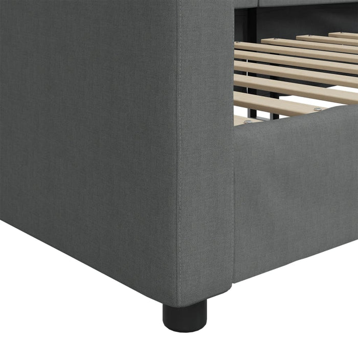 Cadru de pat, gri închis, 100x190 cm, material textil WALTI