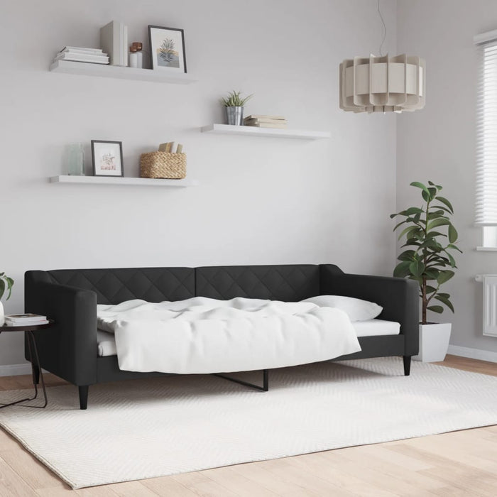 Pat de zi, negru, 90x200 cm, material textil - WALTI WALTI