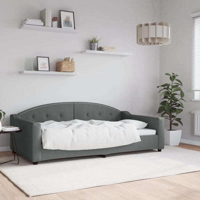 Cadru de pat, gri închis, 100x190 cm, material textil WALTI
