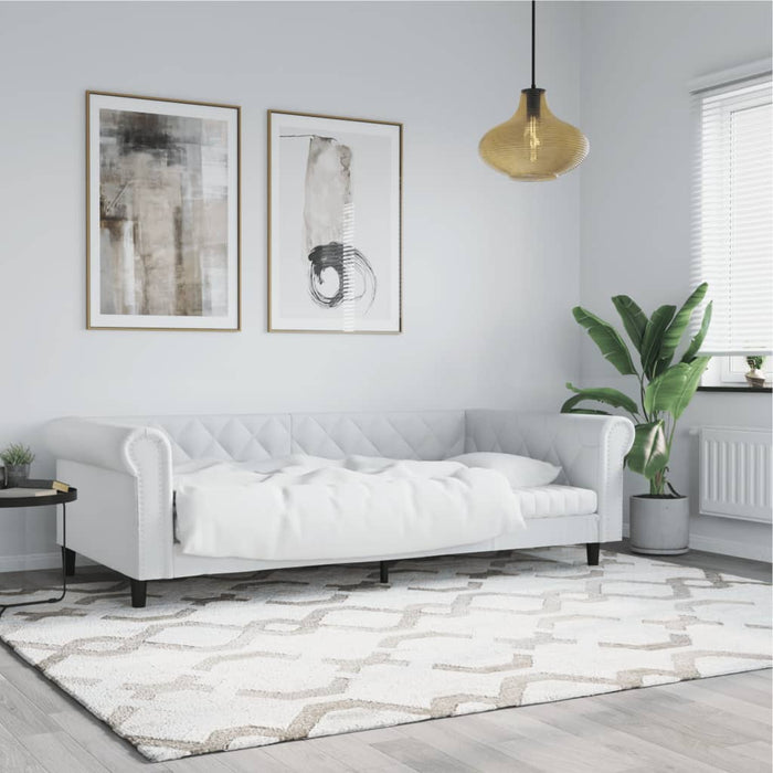 Pat de zi, alb, 80x200 cm, piele ecologică - WALTI WALTI