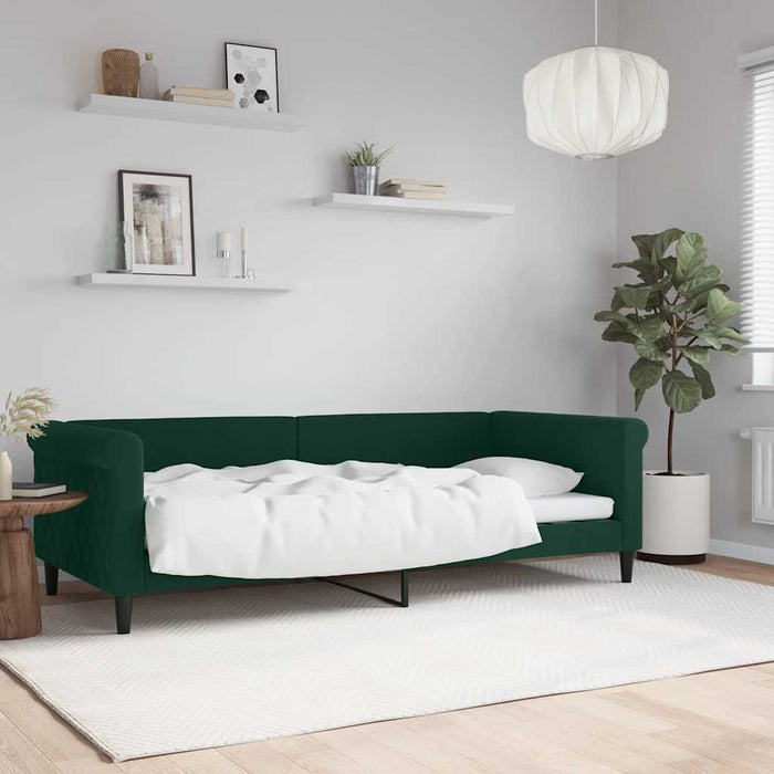 Cadru de pat, verde închis, 90x200 cm, catifea WALTI