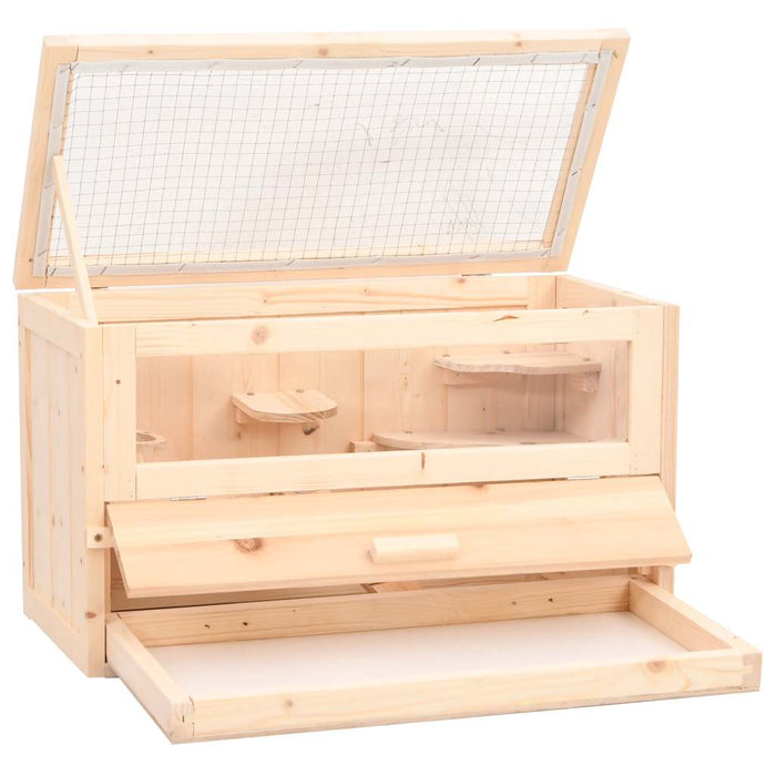 Cușcă pentru hamsteri, 60x30x35 cm, lemn masiv de brad - WALTI WALTI
