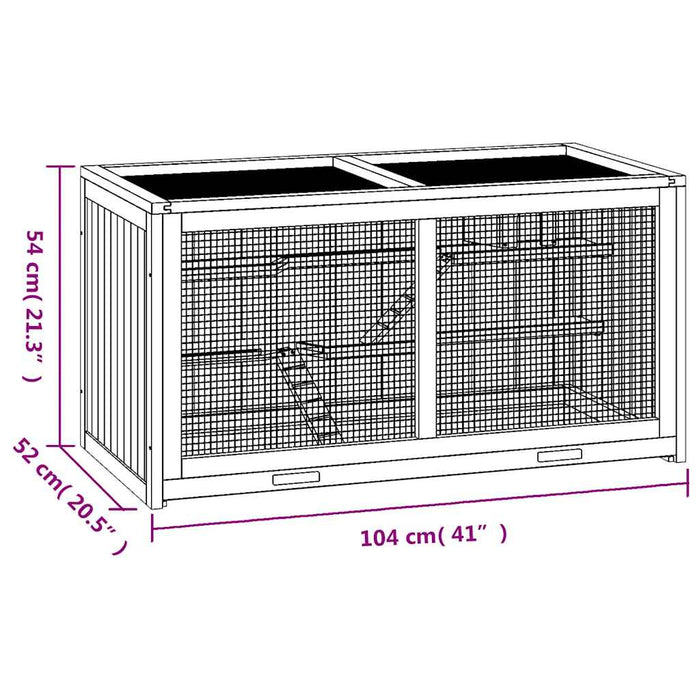 Cușcă pentru hamsteri 104x52x54 cm, lemn masiv de brad WALTI