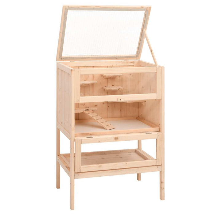 Cușcă pentru hamsteri 55x40x80 cm, lemn masiv de brad - WALTI WALTI
