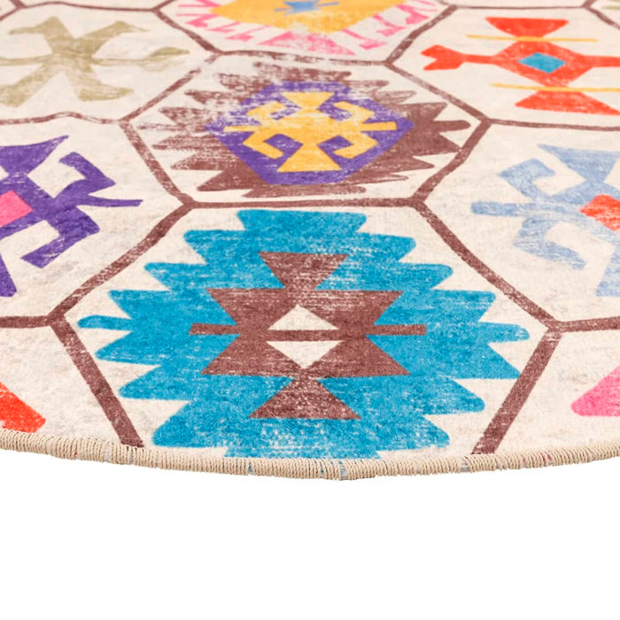 Covor lavabil, multicolor, Ø 120 cm - WALTI WALTI