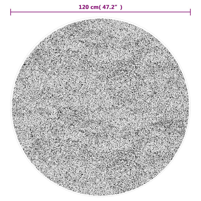 Covor lavabil, negru și alb, Ø 120 cm WALTI