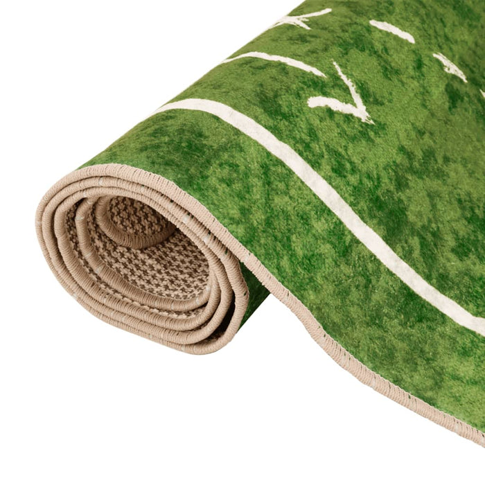 Covor copii verde teren fotbal 160x230cm lavabil anti-alunecare - WALTI WALTI