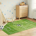 Covor copii verde teren fotbal 160x230cm lavabil anti-alunecare - WALTI WALTI