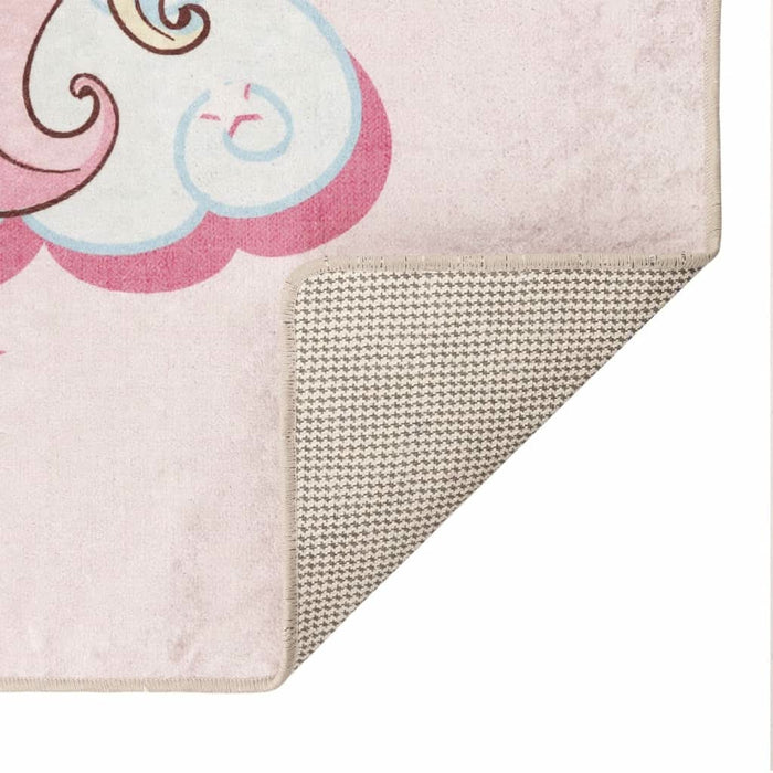 Covor copii, roz unicorn, 160x230 cm, lavabil, anti-alunecare - WALTI WALTI