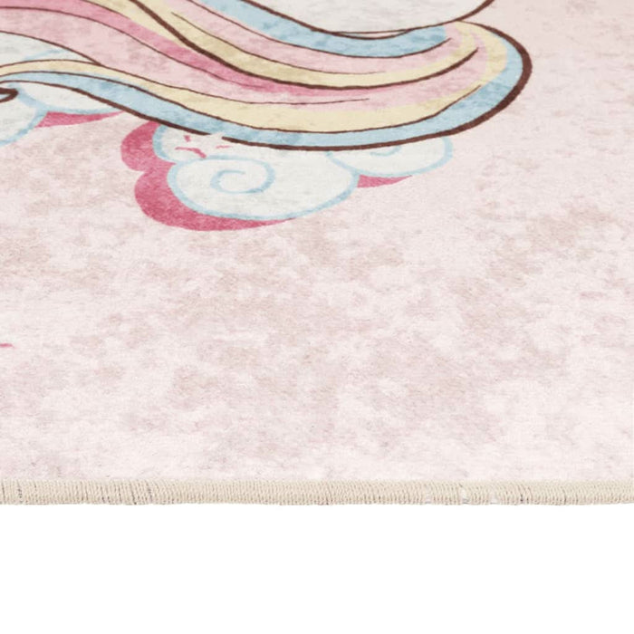 Covor copii, roz unicorn, 160x230 cm, lavabil, anti-alunecare - WALTI WALTI