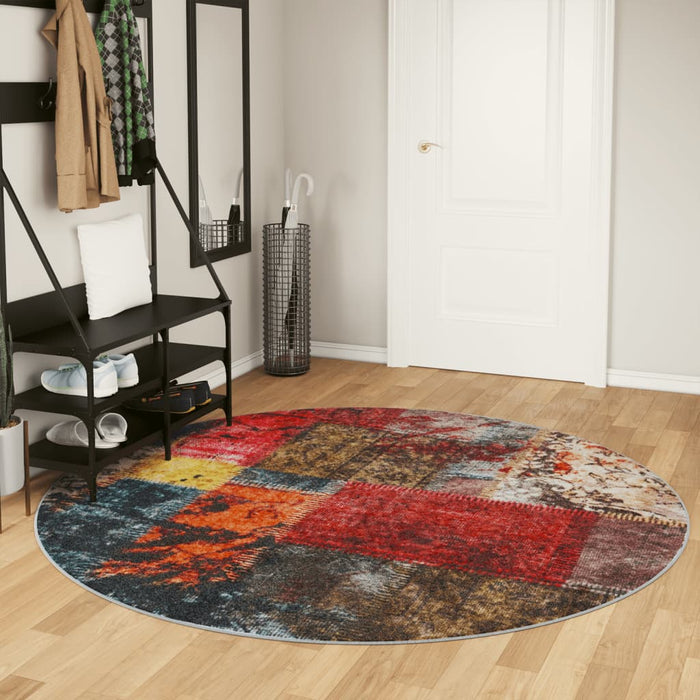 Covor lavabil, multicolor, Ø 200 cm, anti-alunecare WALTI