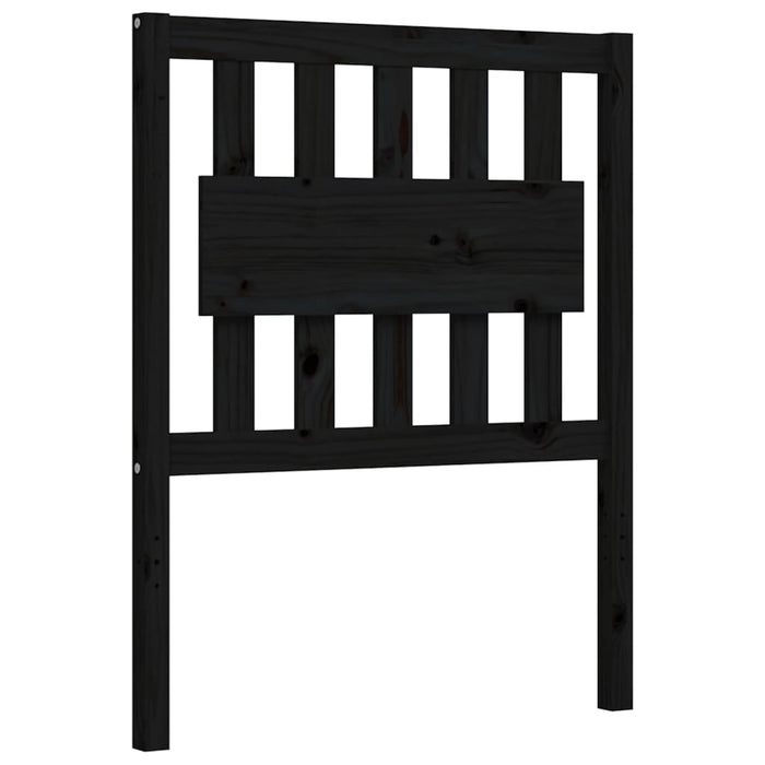 Cadru de pat cu tăblie Small Single, negru, lemn masiv - WALTI WALTI
