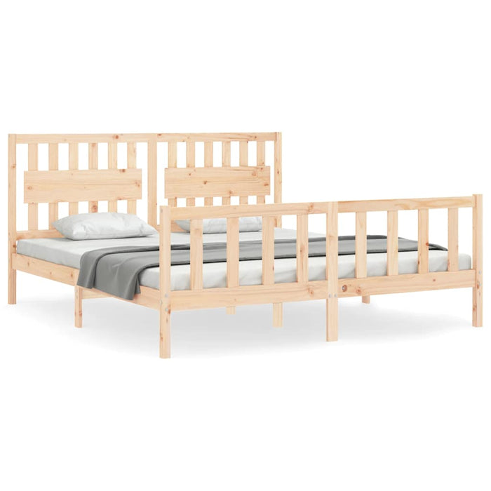 Cadru de pat cu tăblie Super King Size, lemn masiv WALTI