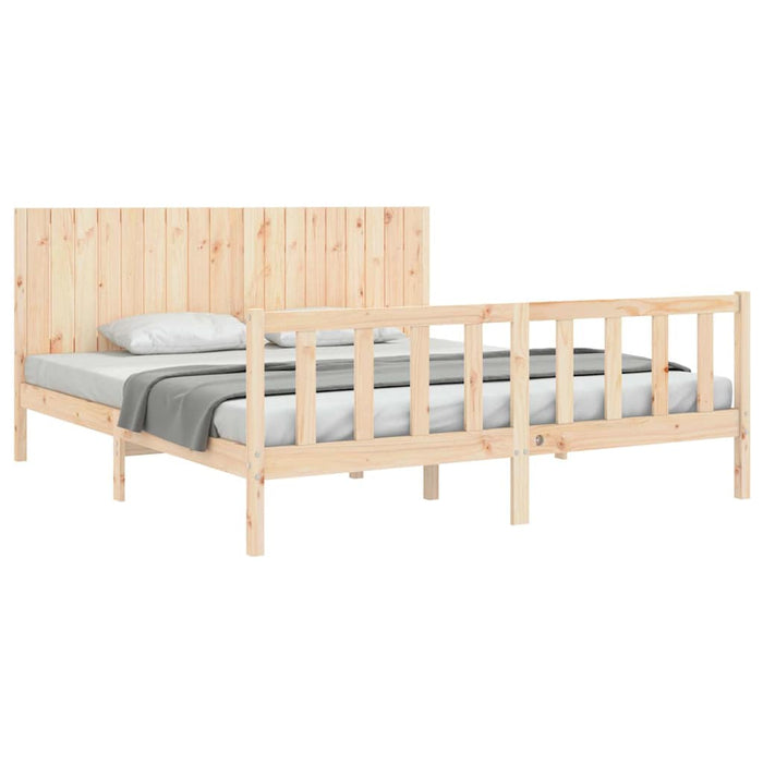 Cadru de pat cu tăblie Super King Size, lemn masiv WALTI