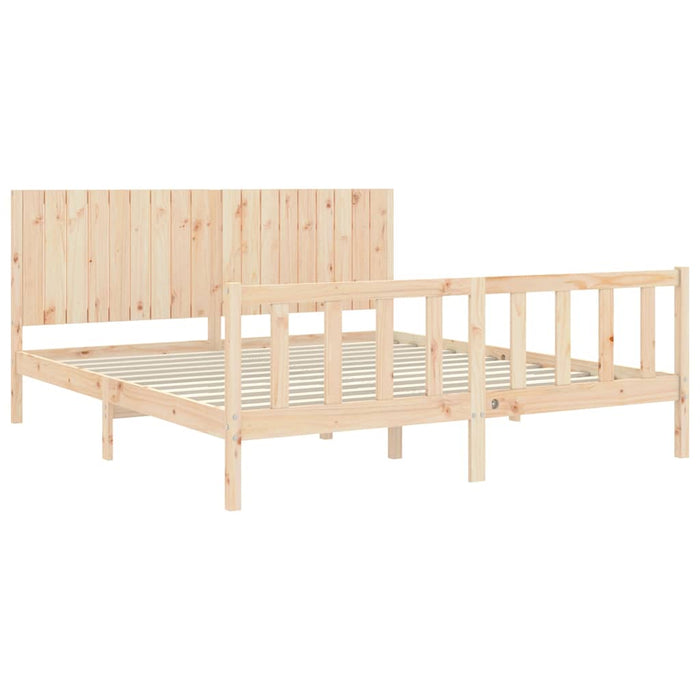 Cadru de pat cu tăblie Super King Size, lemn masiv WALTI