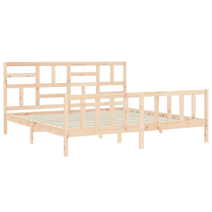 Cadru de pat cu tăblie Super King Size, lemn masiv WALTI
