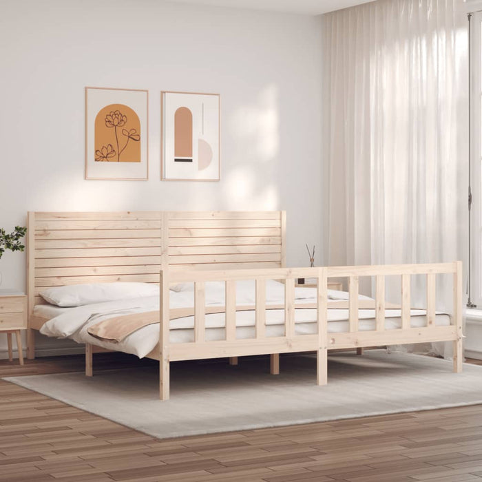 Cadru de pat cu tăblie Super King Size, lemn masiv WALTI