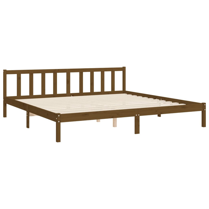 Cadru pat cu tăblie Super King Size, maro miere, lemn masiv WALTI