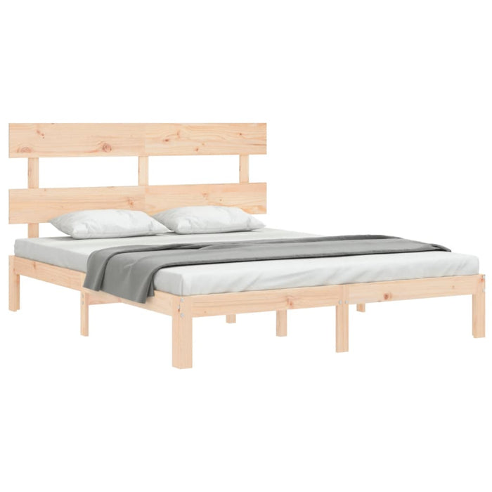 Cadru de pat cu tăblie, king size, lemn masiv WALTI
