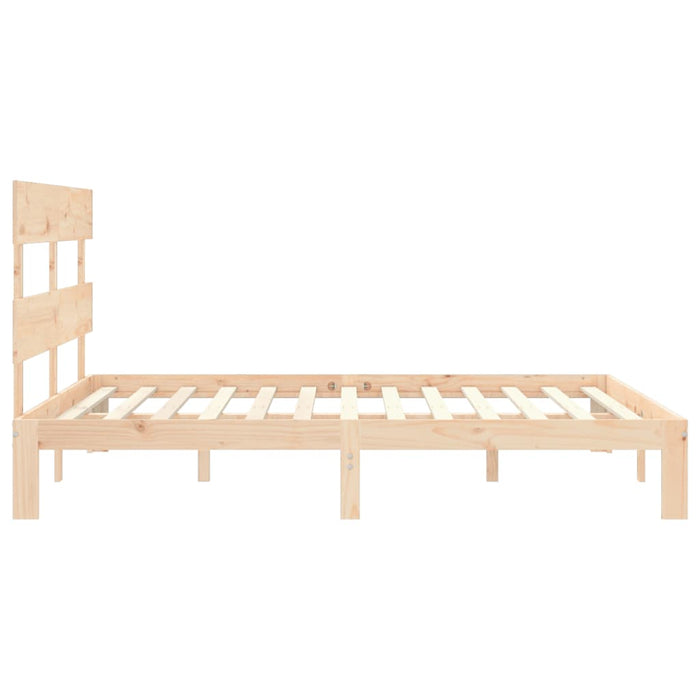 Cadru de pat cu tăblie, king size, lemn masiv WALTI