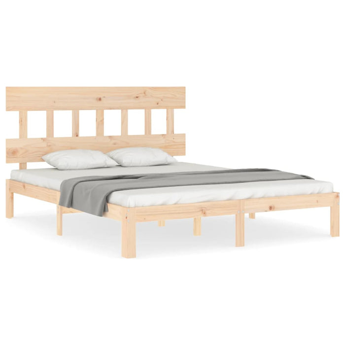 Cadru de pat cu tăblie, king size, lemn masiv WALTI