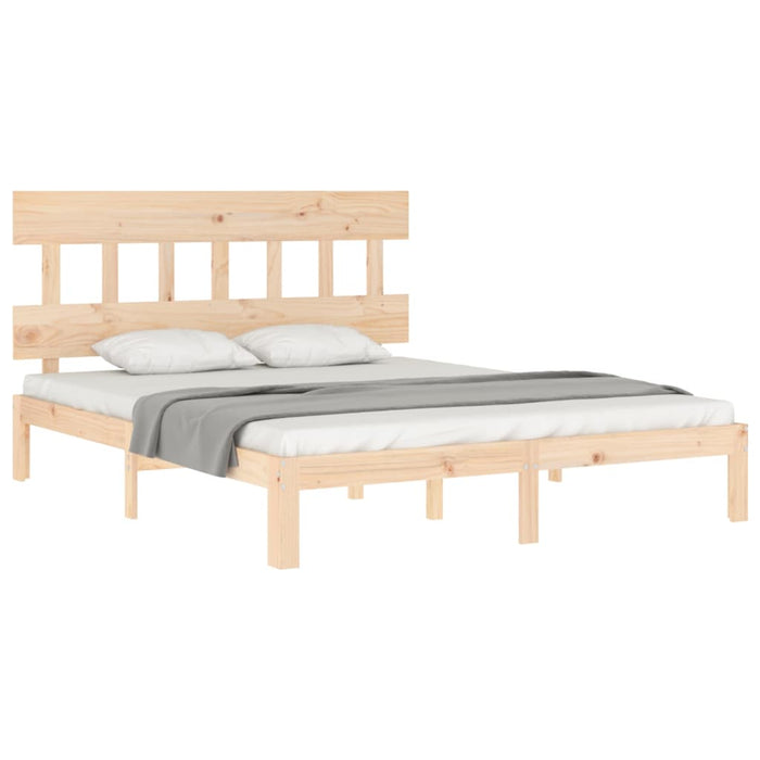 Cadru de pat cu tăblie, king size, lemn masiv WALTI