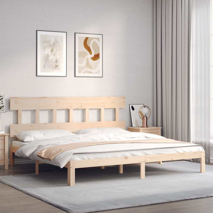 Cadru de pat fără saltea, 200x200 cm, lemn masiv pin WALTI