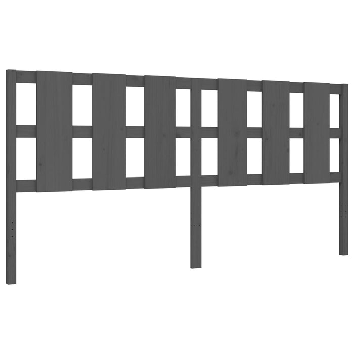 Cadru pat cu tăblie 200x200 cm, gri, lemn masiv - WALTI WALTI