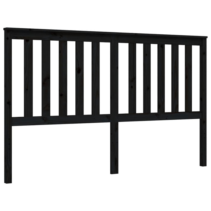 Cadru de pat cu tăblie, negru, king size, lemn masiv WALTI
