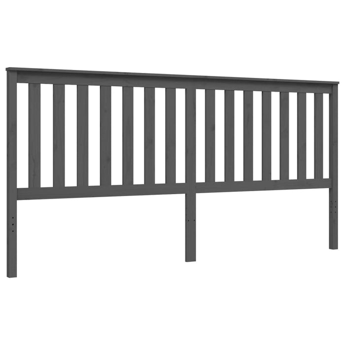 Cadru pat cu tăblie 200x200 cm, gri, lemn masiv WALTI