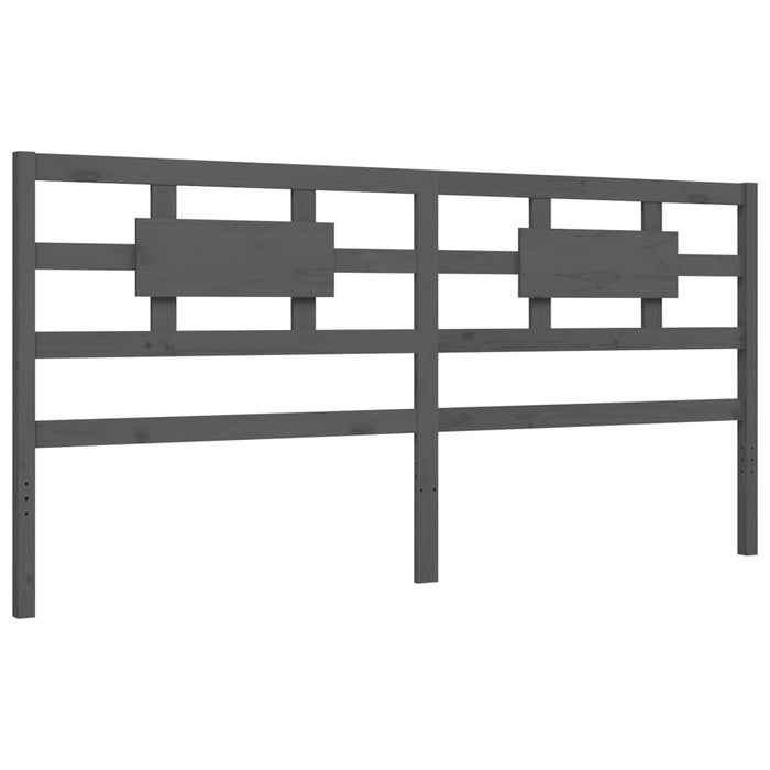 Cadru pat cu tăblie 200x200 cm, gri, lemn masiv - WALTI WALTI