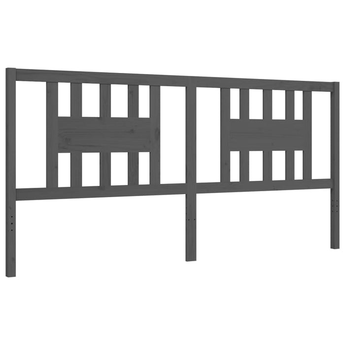 Cadru pat cu tăblie 200x200 cm, gri, lemn masiv - WALTI WALTI