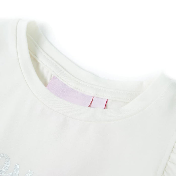 Tricou pentru copii cu mâneci cu volan, alb, 104 WALTI